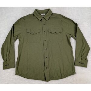 Duluth Trading Co Flannel Shirt Men L Green Standard Fit Long Sleeve Button Up